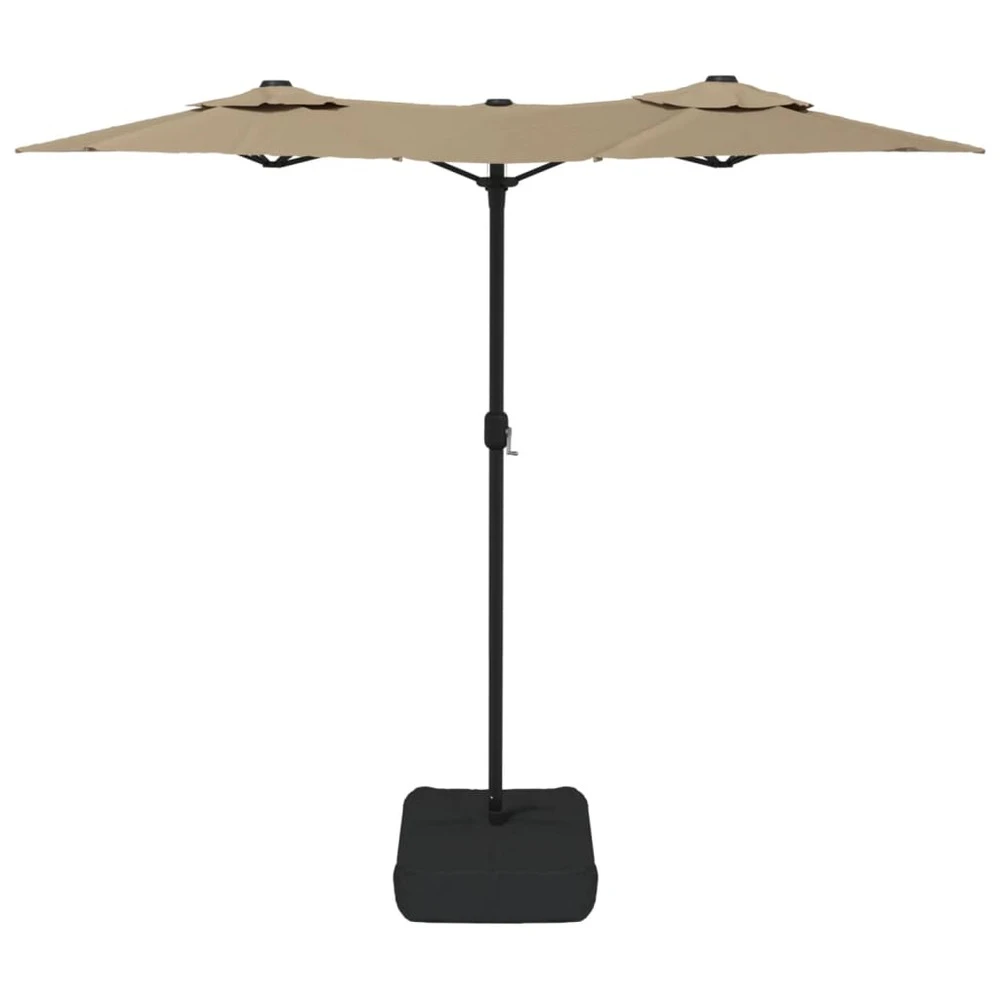 VIDAXL Parasol à Double Tête Avec Led Taupe 316x240 Cm 5 VIDAXL Parasol à Double Tête Avec Led Taupe 316x240 Cm – Image 5