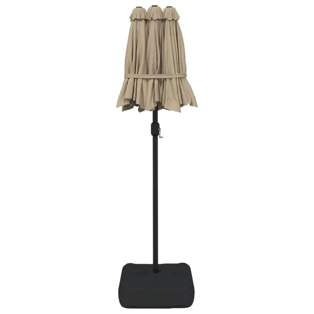 VIDAXL Parasol à Double Tête Avec Led Taupe 316x240 Cm 7 VIDAXL Parasol à Double Tête Avec Led Taupe 316x240 Cm – Image 7