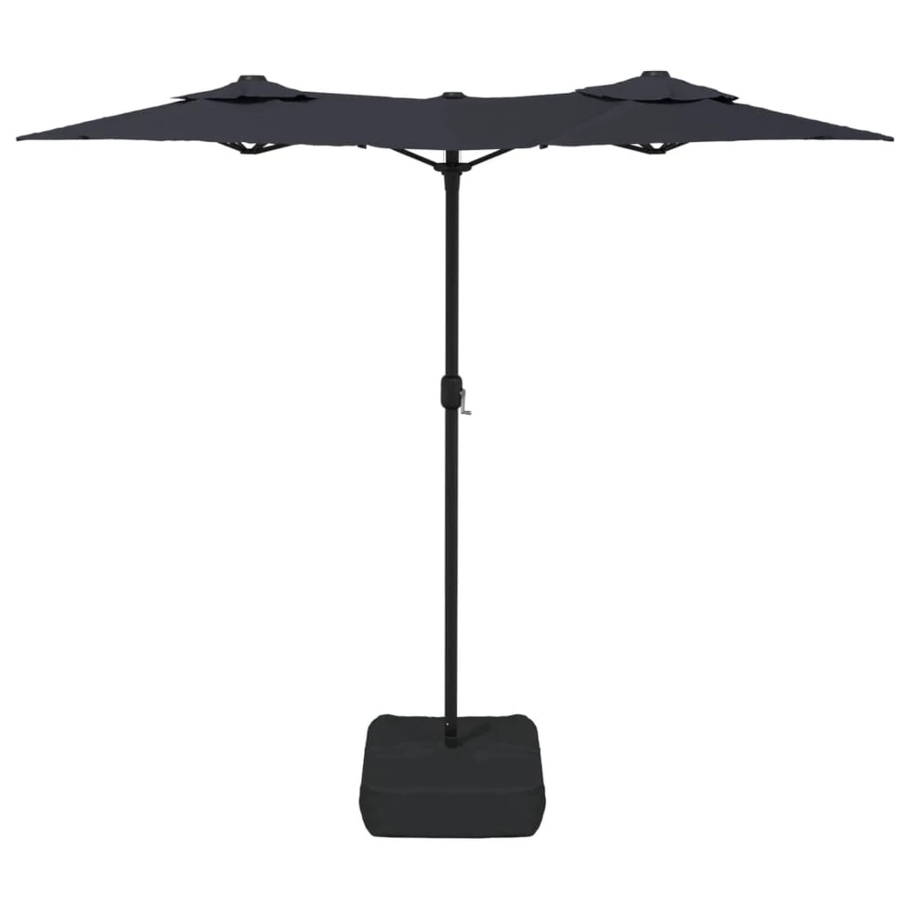 VIDAXL Parasol à Double Tête Avec Led Noir 316x240 Cm 5 VIDAXL Parasol à Double Tête Avec Led Noir 316x240 Cm – Image 5