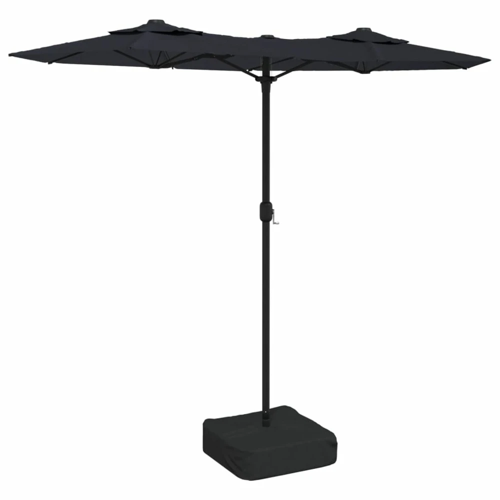 VIDAXL Parasol à Double Tête Avec Led Noir 316x240 Cm 1 VIDAXL Parasol à Double Tête Avec Led Noir 316x240 Cm