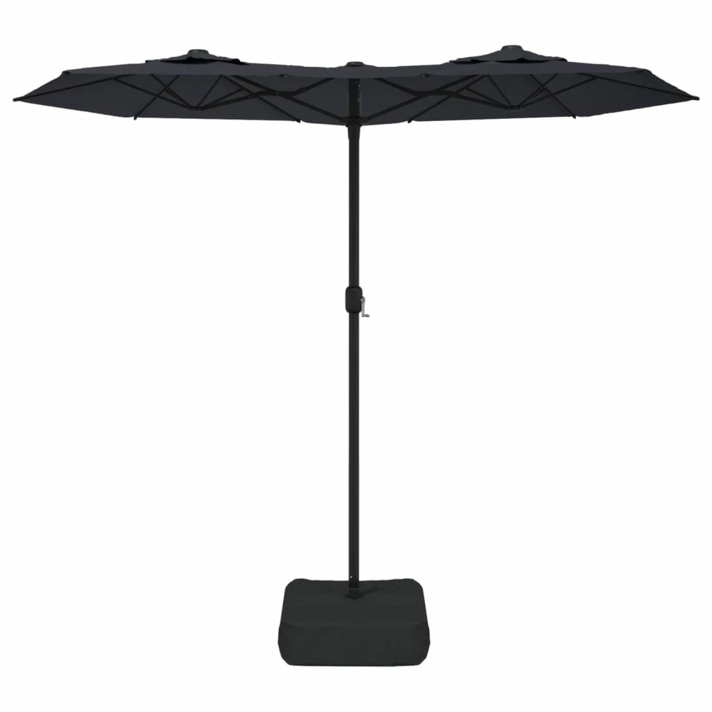 VIDAXL Parasol à Double Tête Avec Led Noir 316x240 Cm 4 VIDAXL Parasol à Double Tête Avec Led Noir 316x240 Cm – Image 4