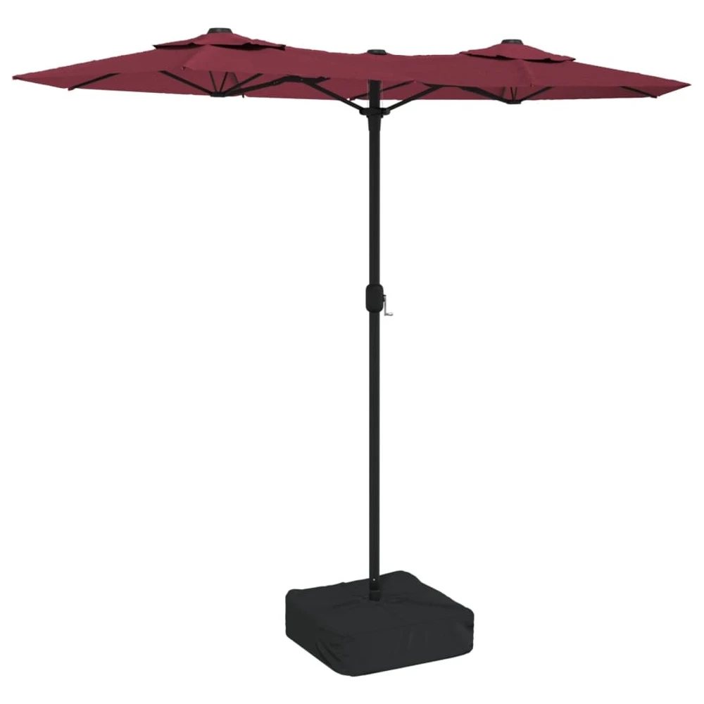 VIDAXL Parasol à Double Tête Avec Led Rouge Bordeaux 316x240 Cm 1 VIDAXL Parasol à Double Tête Avec Led Rouge Bordeaux 316x240 Cm