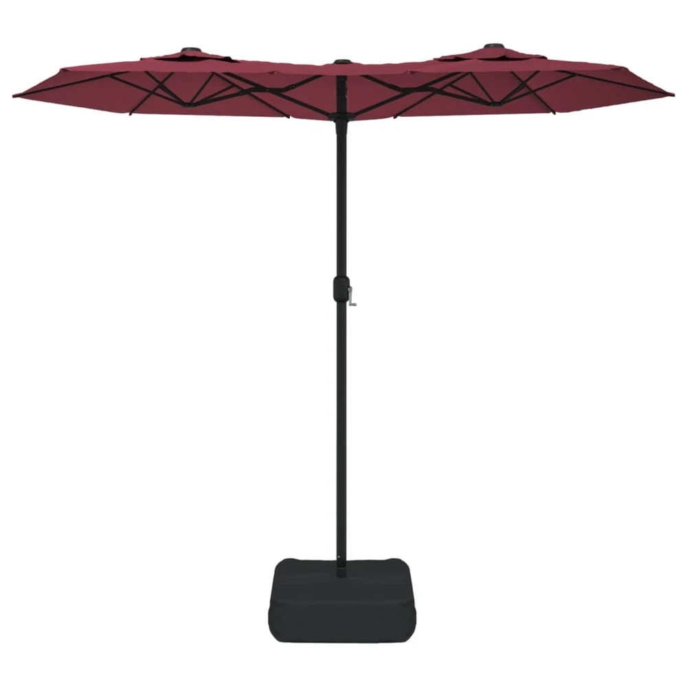 VIDAXL Parasol à Double Tête Avec Led Rouge Bordeaux 316x240 Cm 4 VIDAXL Parasol à Double Tête Avec Led Rouge Bordeaux 316x240 Cm – Image 4