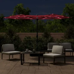 VIDAXL Parasol à Double Tête Avec Led Rouge Bordeaux 316x240 Cm 9 VIDAXL Parasol à Double Tête Avec Led Rouge Bordeaux 316x240 Cm -Konst Decor Magasin 6470a7332c4877.75323388