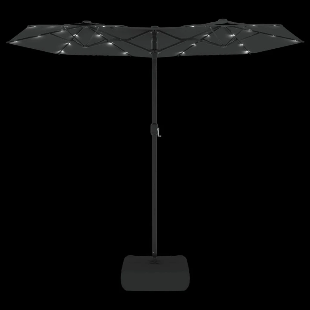 VIDAXL Parasol à Double Tête Avec Led Anthracite 316x240 Cm 6 VIDAXL Parasol à Double Tête Avec Led Anthracite 316x240 Cm – Image 6