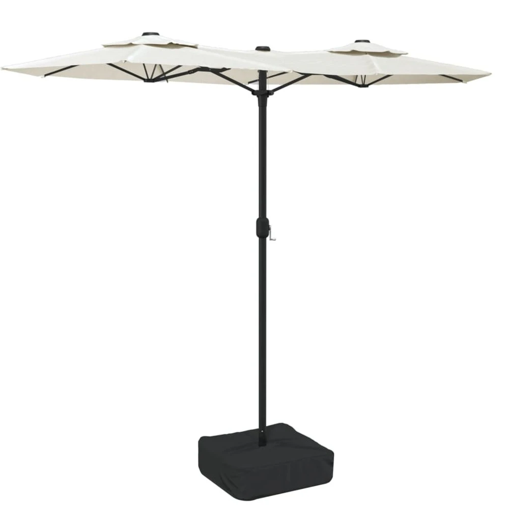 VIDAXL Parasol à Double Tête Blanc Sable 316x240 Cm 2 VIDAXL Parasol à Double Tête Blanc Sable 316x240 Cm – Image 2