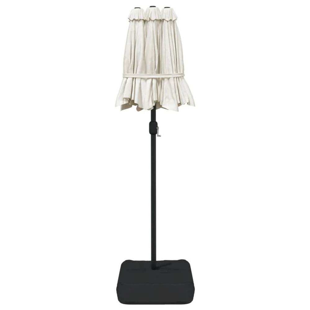 VIDAXL Parasol à Double Tête Avec Led Blanc Sable 316x240 Cm 7 VIDAXL Parasol à Double Tête Avec Led Blanc Sable 316x240 Cm – Image 7