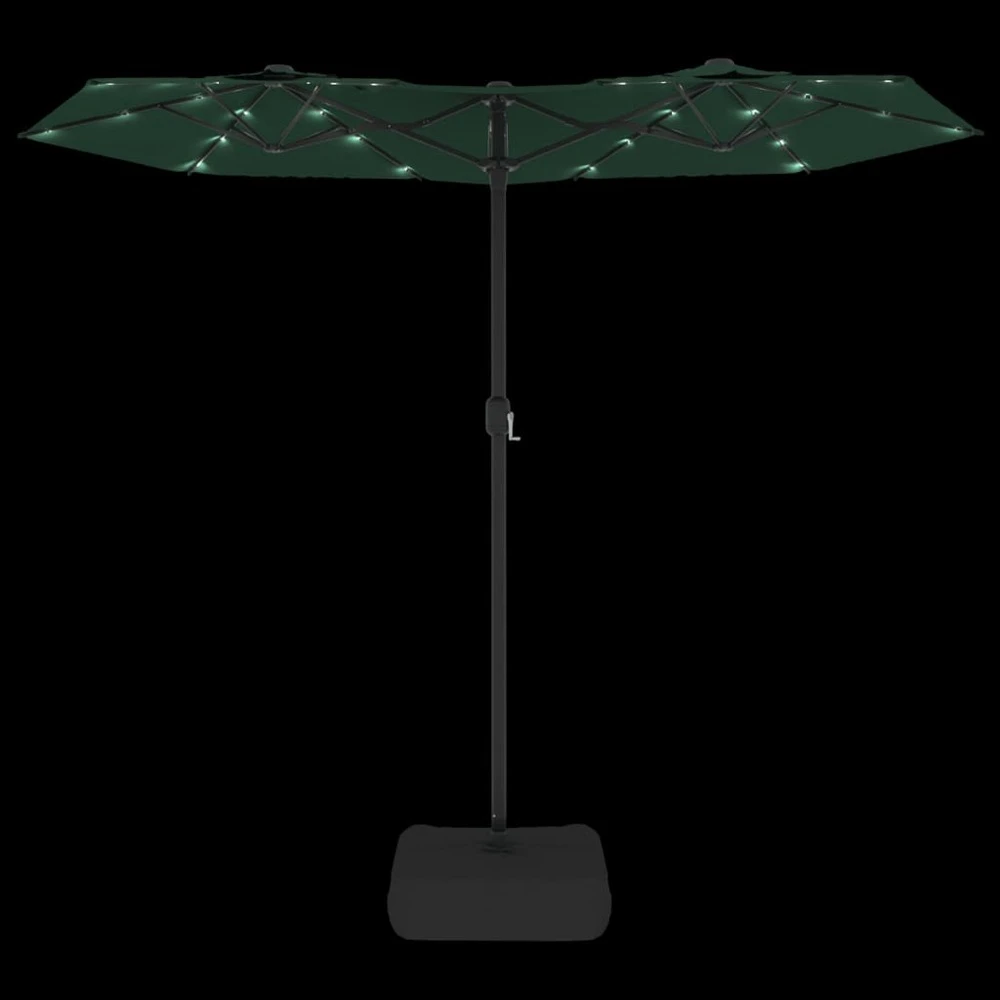 VIDAXL Parasol à Double Tête Avec Led Vert 316x240 Cm 6 VIDAXL Parasol à Double Tête Avec Led Vert 316x240 Cm – Image 6