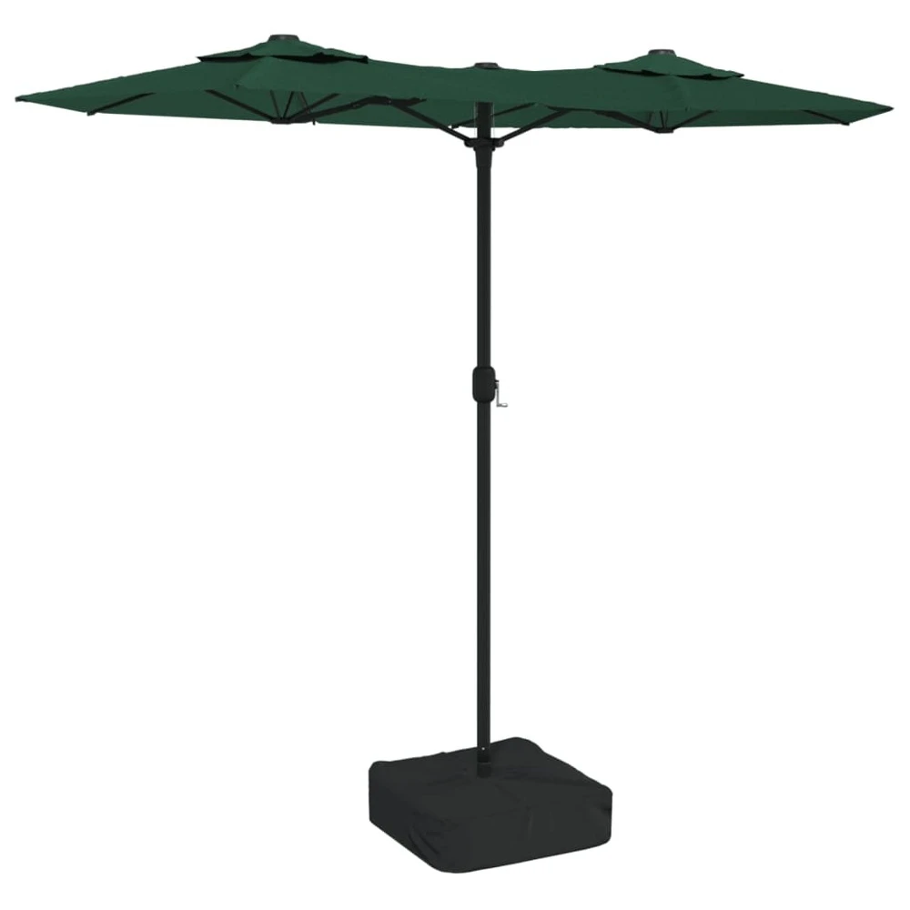 VIDAXL Parasol à Double Tête Avec Led Vert 316x240 Cm 1 VIDAXL Parasol à Double Tête Avec Led Vert 316x240 Cm
