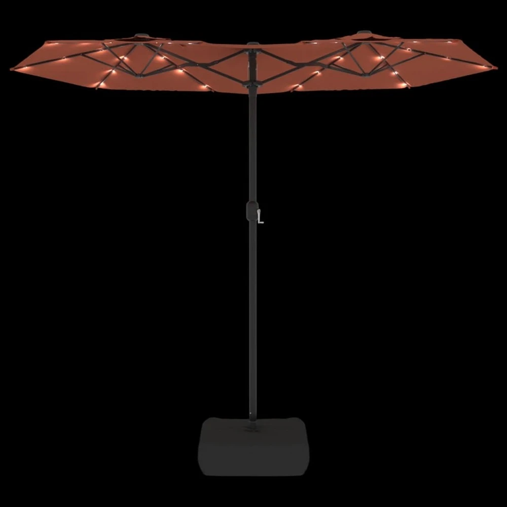VIDAXL Parasol à Double Tête Avec Led Terre Cuite 316x240 Cm 6 VIDAXL Parasol à Double Tête Avec Led Terre Cuite 316x240 Cm – Image 6