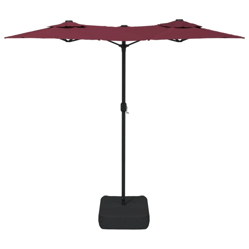 VIDAXL Parasol à Double Tête Rouge Bordeaux 316x240 Cm 4 VIDAXL Parasol à Double Tête Rouge Bordeaux 316x240 Cm – Image 4