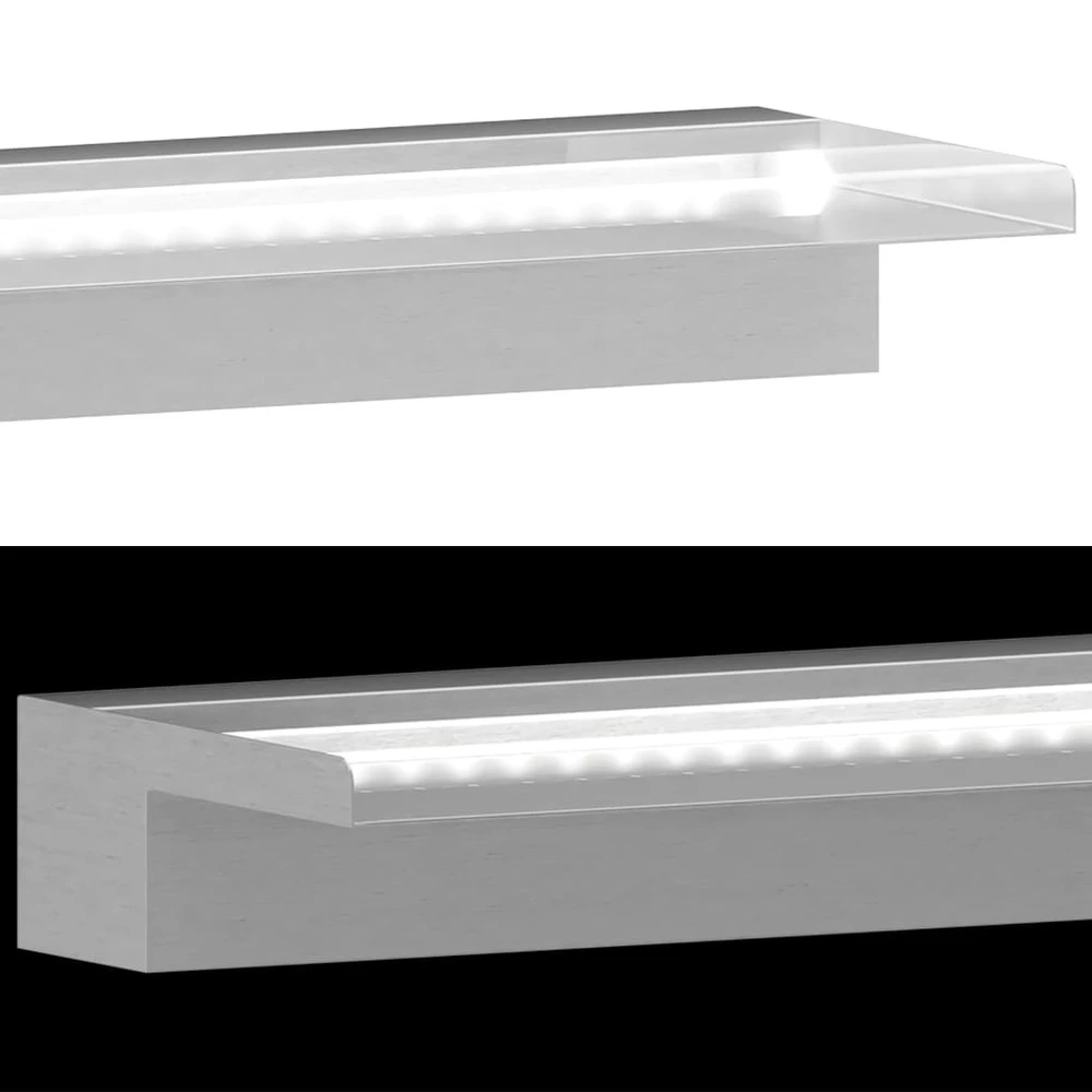 VIDAXL Lame De Cascade De Piscine Avec Led Acier Inoxydable 110 Cm 3 VIDAXL Lame De Cascade De Piscine Avec Led Acier Inoxydable 110 Cm – Image 3