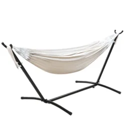 Mercury Hamac En Coton Avec Support En Acier De Dimensions 270x120x80cm, Capacité Maximale En 110kg