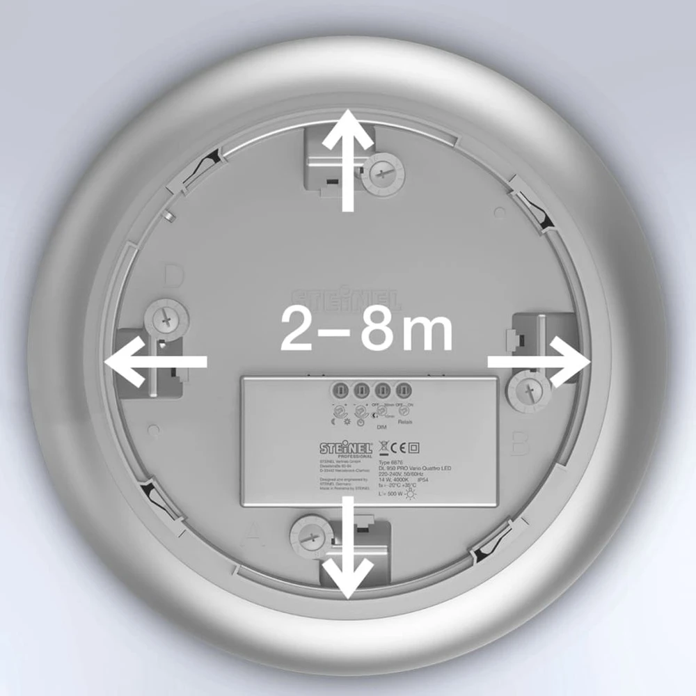 STEINEL Plafonnier à Capteur Dl Vario Quattro Led Ww Argenté 035440 4 STEINEL Plafonnier à Capteur Dl Vario Quattro Led Ww Argenté 035440 – Image 4