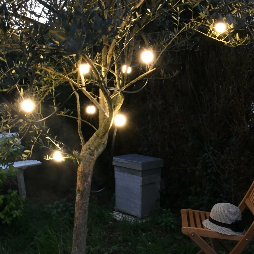 Guirlande Guinguette B22 Blanc Chaud - 10m - 10 Ampoules Interchangeables - Ip44 - Chromex 6 Guirlande Guinguette B22 Blanc Chaud - 10m - 10 Ampoules Interchangeables - Ip44 - Chromex – Image 6