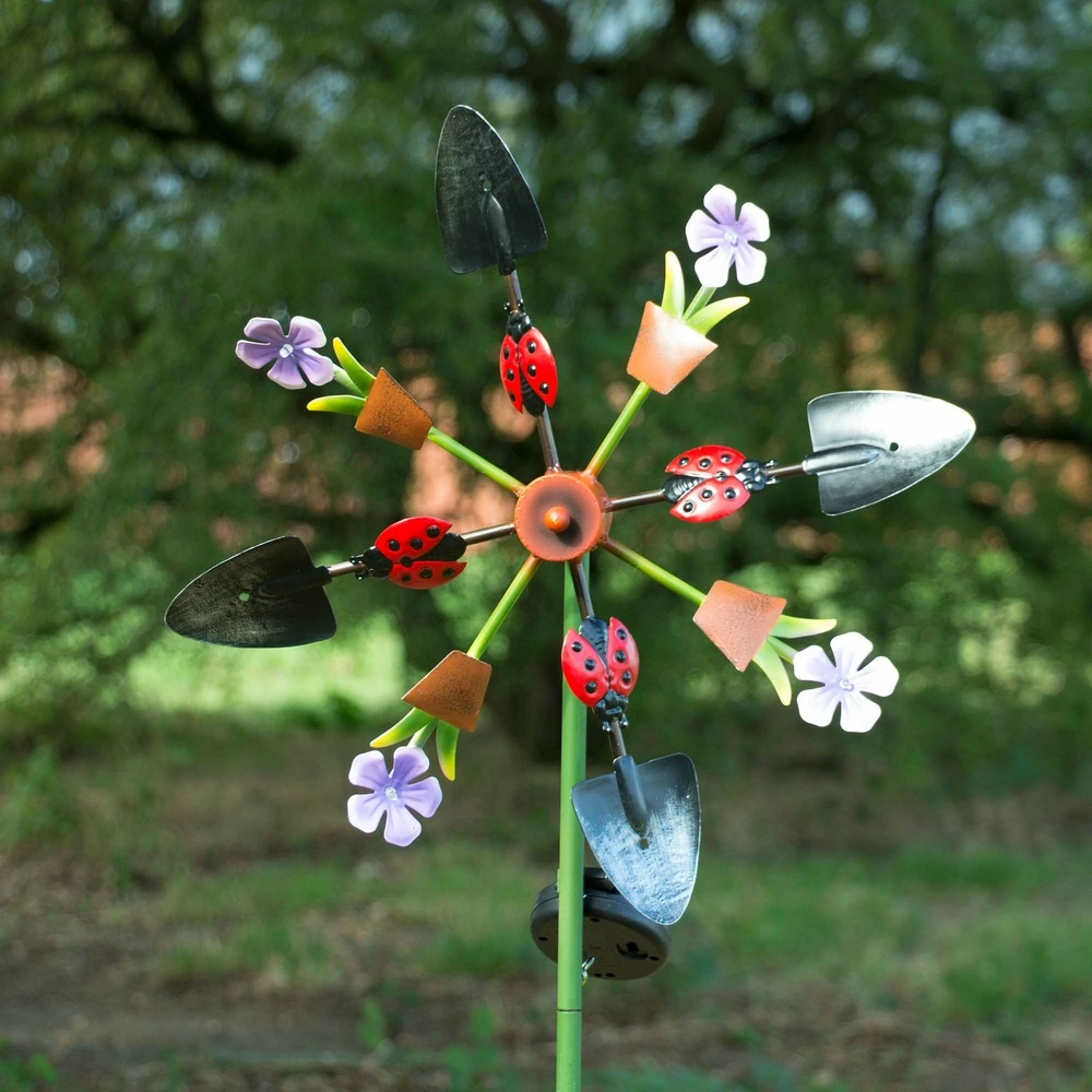 Piquet Solaire Eolienne Cocci-pelles - Led Blanche - Chromex 1 Piquet Solaire Eolienne Cocci-pelles - Led Blanche - Chromex