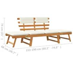VIDAXL Banc De Jardin Avec Coussins 2-en-1 -Konst Decor Magasin 6478dca3c561f4.56556029