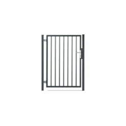 Portillon Barreaudé Acier Galvanisé Passage 1m Gris Anthracite H 1m00