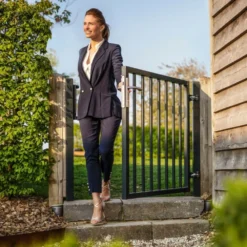 Portillon Barreaudé Acier Galvanisé Passage 1m Gris Anthracite H 1m20 -Konst Decor Magasin 64793f59878091.41909881