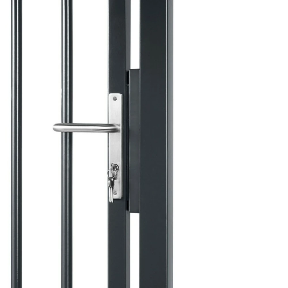 Portillon Barreaudé Acier Galvanisé Passage 1m Gris Anthracite H 1m50 2 Portillon Barreaudé Acier Galvanisé Passage 1m Gris Anthracite H 1m50 – Image 2