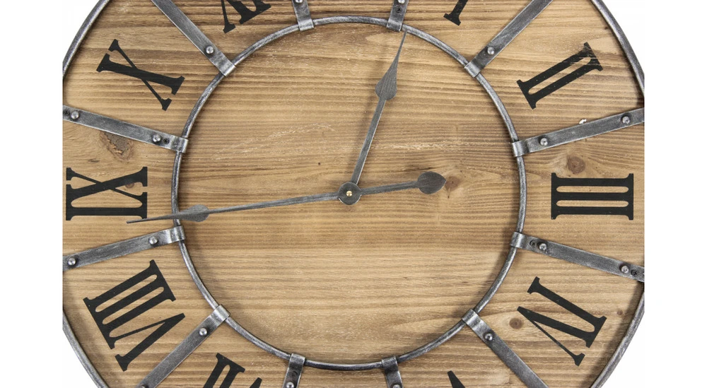 Grande Horloge Ancienne Bois Métal Marron 66x4x66cm - Bois, Métal 2 Grande Horloge Ancienne Bois Métal Marron 66x4x66cm - Bois, Métal – Image 2