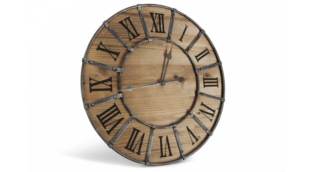 Grande Horloge Ancienne Bois Métal Marron 66x4x66cm - Bois, Métal 4 Grande Horloge Ancienne Bois Métal Marron 66x4x66cm - Bois, Métal – Image 4