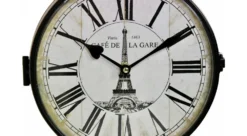Horloge De Gare Ancienne Double Face Café De La Gare Tour Eiffel Fer Forge Blanc 24cm - Fer Forgé -Konst Decor Magasin 6479de1228e6d7.68867356