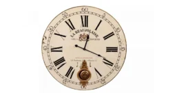 Horloge Ancienne Balancier La Beaujolaise 58cm - Bois - Blanc