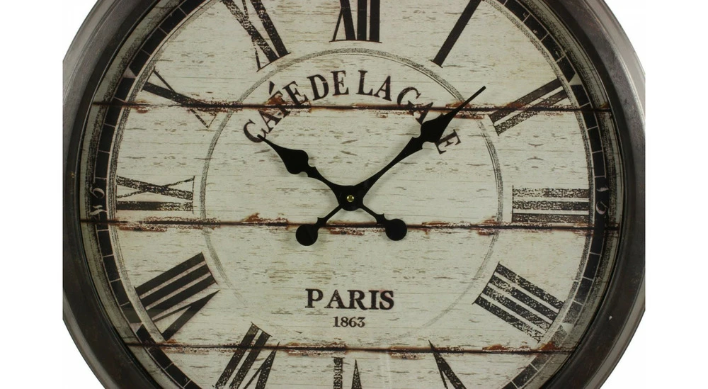 Grande Horloge Ancienne Murale Café De La Gare 70cm - Fer - Noir 2 Grande Horloge Ancienne Murale Café De La Gare 70cm - Fer - Noir – Image 2