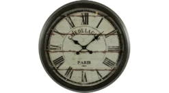 Grande Horloge Ancienne Murale Café De La Gare 70cm - Fer - Noir
