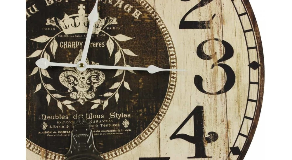 Horloge Ancienne Balancier Au Bon Ménage 58cm - Bois - Blanc 3 Horloge Ancienne Balancier Au Bon Ménage 58cm - Bois - Blanc – Image 3