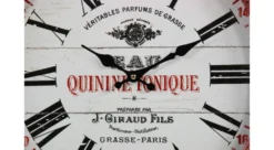 Horloge Ancienne Murale Eau Quinine Tonique Métal Rouge-bordeaux 47cm -Konst Decor Magasin 6479de191c9895.11505153