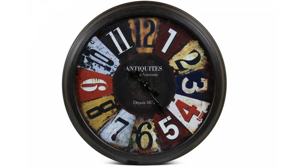 Grande Horloge Ancienne Murale Antiquités Métal Multicolore 70cm 1 Grande Horloge Ancienne Murale Antiquités Métal Multicolore 70cm