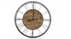 Grande Horloge Ancienne Bois Métal Marron 70x7x70cm - Bois, Métal