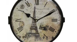 Horloge De Gare Ancienne Double Face Paris Tour Eiffel Fer Forge Blanc 24cm - Fer Forgé -Konst Decor Magasin 6479de23912429.90537573