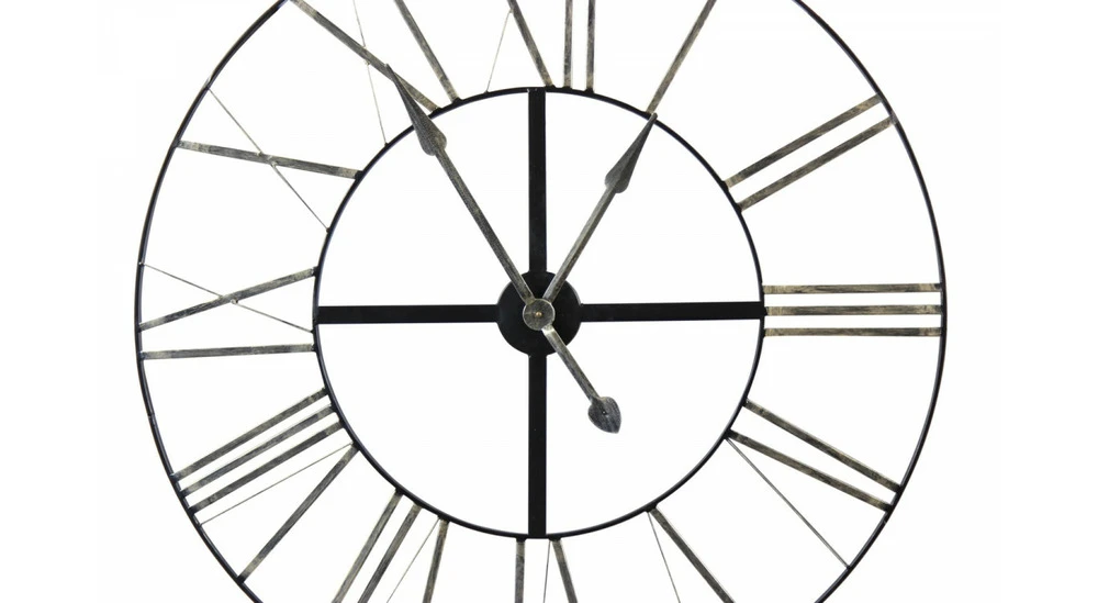 Grande Horloge Ancienne Fer Forgé 90cm - Noir 2 Grande Horloge Ancienne Fer Forgé 90cm - Noir – Image 2