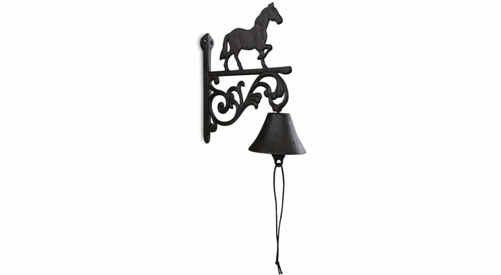 Cloche Cheval Fonte Marron 22x10x26cm 1 Cloche Cheval Fonte Marron 22x10x26cm