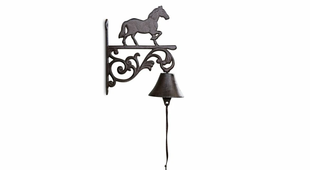 Cloche Cheval Fonte Marron 22x10x26cm 3 Cloche Cheval Fonte Marron 22x10x26cm – Image 3