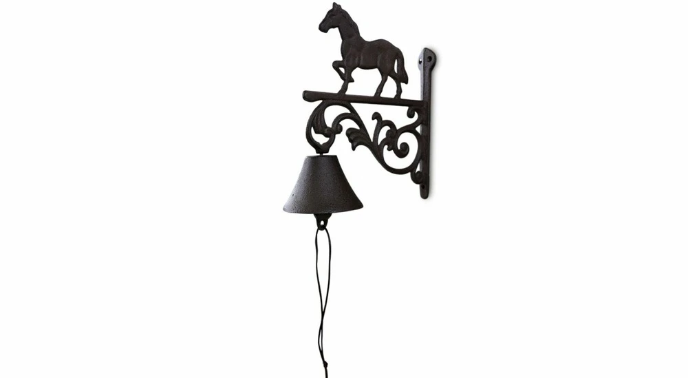 Cloche Cheval Fonte Marron 22x10x26cm 2 Cloche Cheval Fonte Marron 22x10x26cm – Image 2