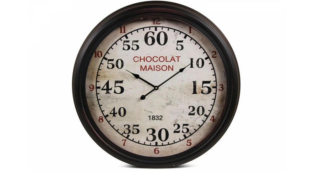 Horloge Ancienne Murale Chocolat Maison Métal Blanc 62cm 1 Horloge Ancienne Murale Chocolat Maison Métal Blanc 62cm