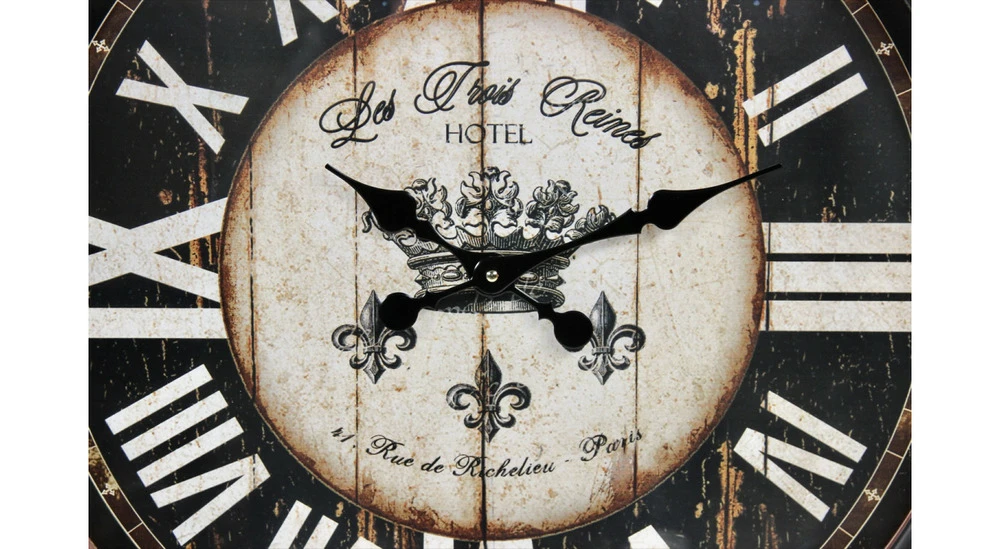 Grande Horloge Ancienne Murale Hôtel Les Trois Reines Métal Noir 70cm 3 Grande Horloge Ancienne Murale Hôtel Les Trois Reines Métal Noir 70cm – Image 3