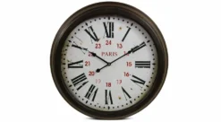 Horloge Ancienne Murale Paris Métal Blanc 58cm