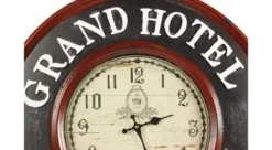 Horloge Ancienne Murale Grand Hôtel Charleston 59cm - Fer - Rouge-bordeaux -Konst Decor Magasin 6479de2c1beea6.52897440