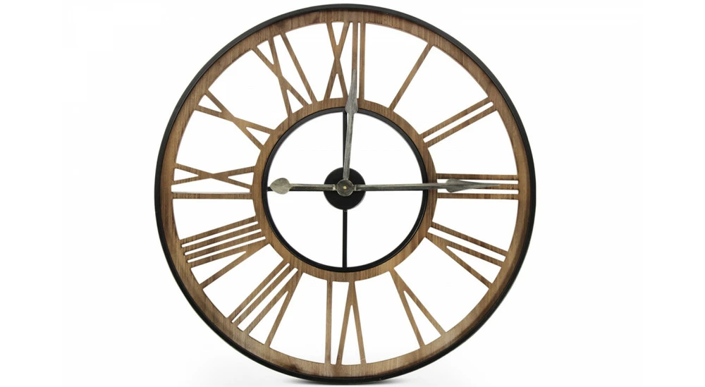 Grande Horloge Ancienne Fer Forge Marron 80x4x80cm - Fer Forgé 1 Grande Horloge Ancienne Fer Forge Marron 80x4x80cm - Fer Forgé