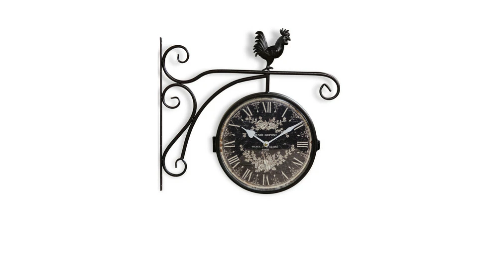 Horloge De Gare Ancienne Double Face Henri Dupont Fer Forge Noir 24cm - Fer Forgé 1 Horloge De Gare Ancienne Double Face Henri Dupont Fer Forge Noir 24cm - Fer Forgé
