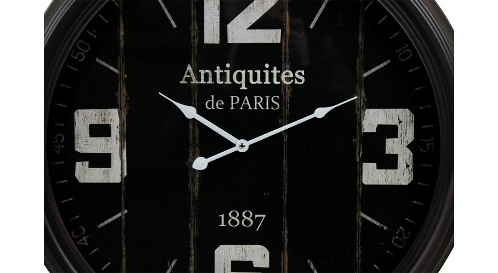 Horloge Ancienne Murale Antiquités De Paris Métal Noir 62cm 3 Horloge Ancienne Murale Antiquités De Paris Métal Noir 62cm – Image 3
