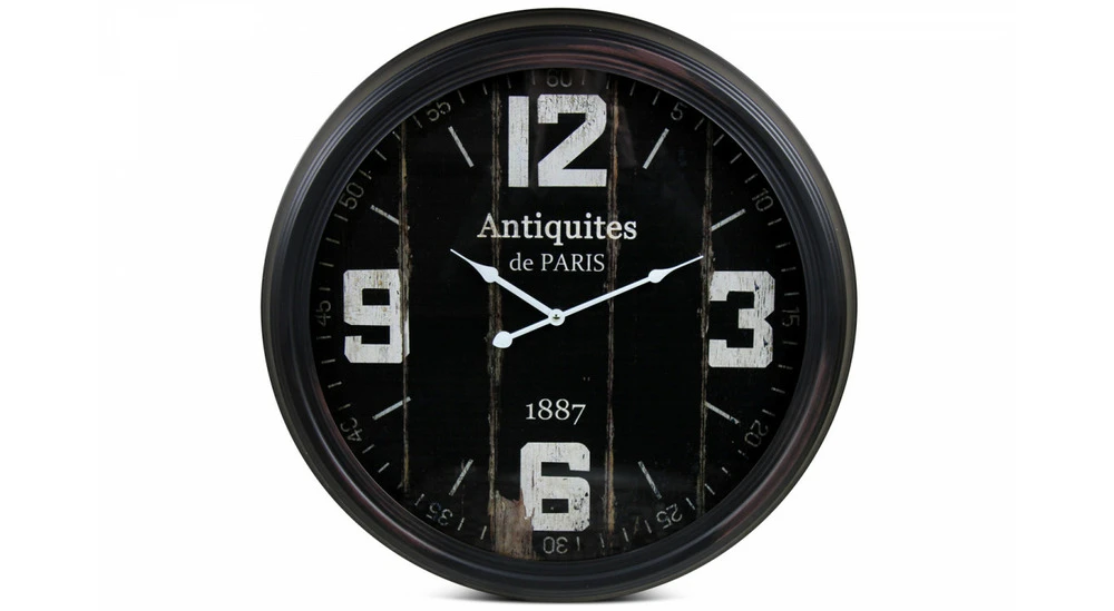Horloge Ancienne Murale Antiquités De Paris Métal Noir 62cm 1 Horloge Ancienne Murale Antiquités De Paris Métal Noir 62cm