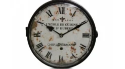 Horloge De Gare Ancienne Double Face L'ecole De Cuisine Le St Hubert Fer Forge Blanc 24cm - Fer Forgé 5 Horloge De Gare Ancienne Double Face L'ecole De Cuisine Le St Hubert Fer Forge Blanc 24cm - Fer Forgé -Konst Decor Magasin 6479de36944cb4.45998596