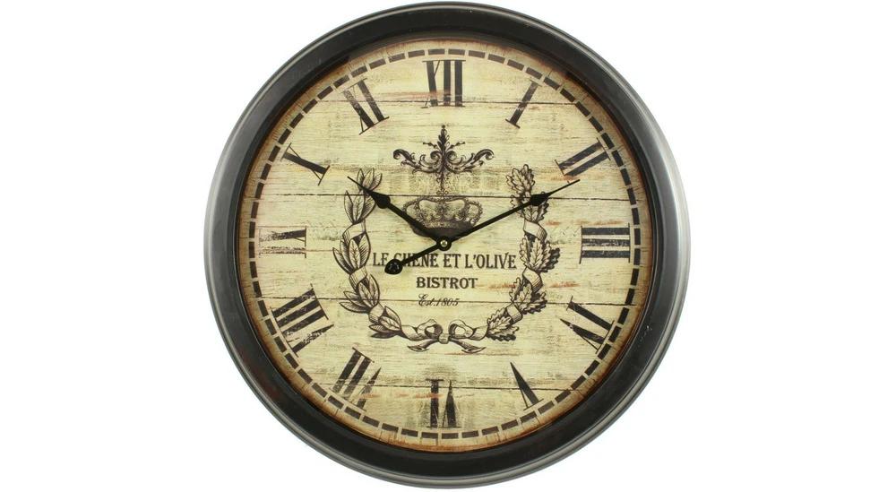 Horloge Ancienne Murale Olives 58cm - Fer - Blanc 1 Horloge Ancienne Murale Olives 58cm - Fer - Blanc