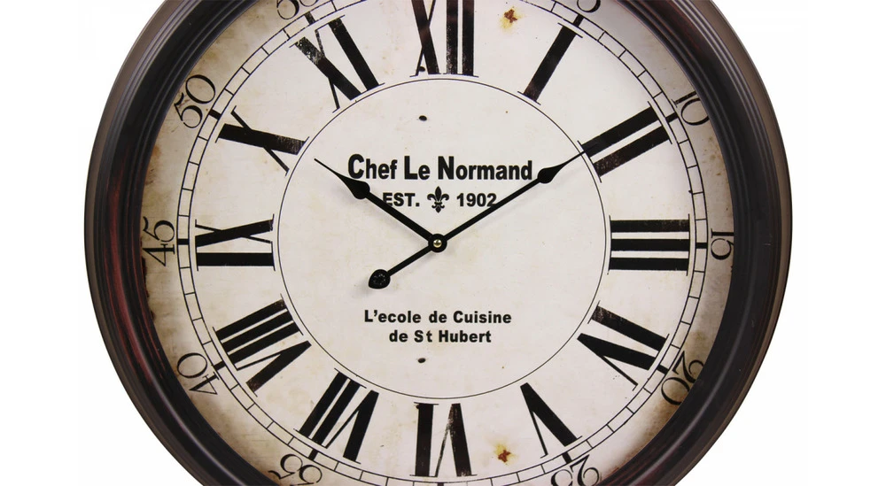 Horloge Ancienne Murale Chef Le Normand Métal Noir 62cm - Blanc 2 Horloge Ancienne Murale Chef Le Normand Métal Noir 62cm - Blanc – Image 2
